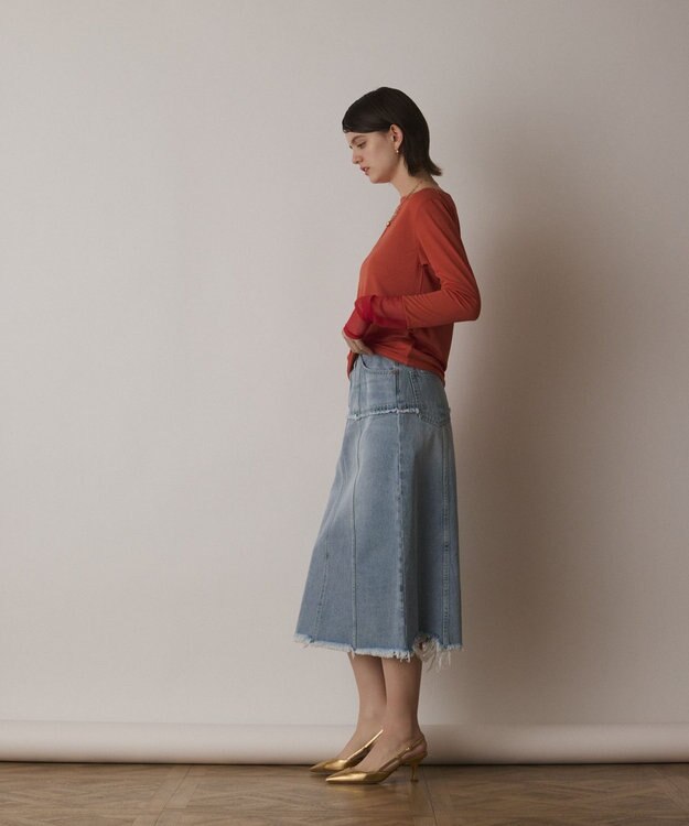 GRACE CONTINENTAL シアーアセテートカットトップ オレンジ