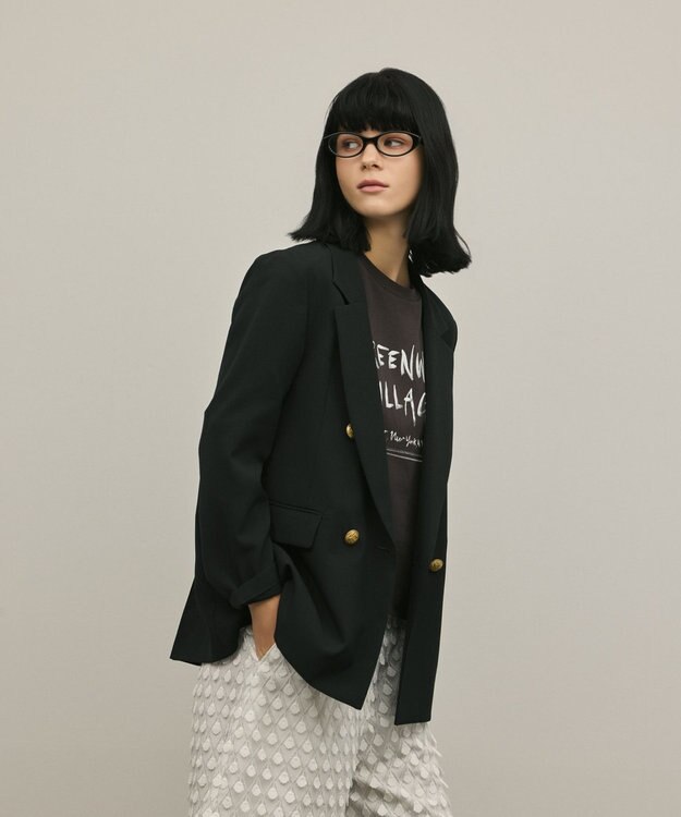 GRACE CONTINENTAL バックタックテーラードジャケット ブラック