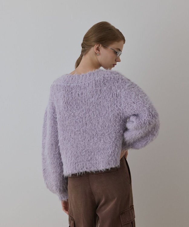 GRACE CONTINENTAL バルキーフェザーニットトップ ラベンダー