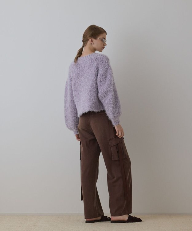 GRACE CONTINENTAL バルキーフェザーニットトップ ラベンダー