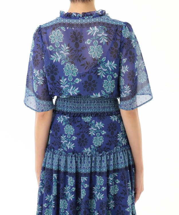 【美品】 グレースコンチネンタル サラサシフォンショートトップス　花柄　36 サラサシフォンショートトップ / GRACE CONTINENTAL | GRACE