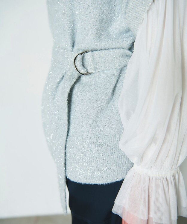 GRACE CONTINENTAL フェザーニットコンビトップ ホワイト