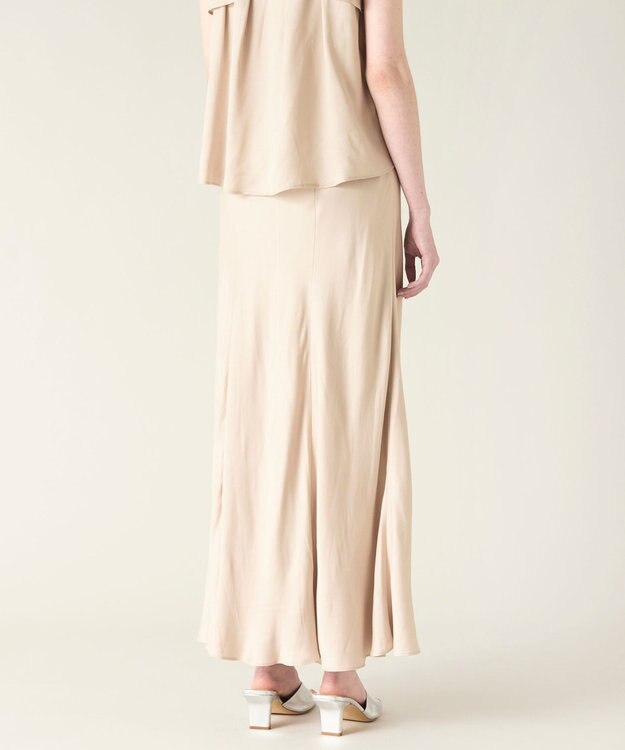GRACE CONTINENTAL キュプラサテンフレアスカート ベージュ