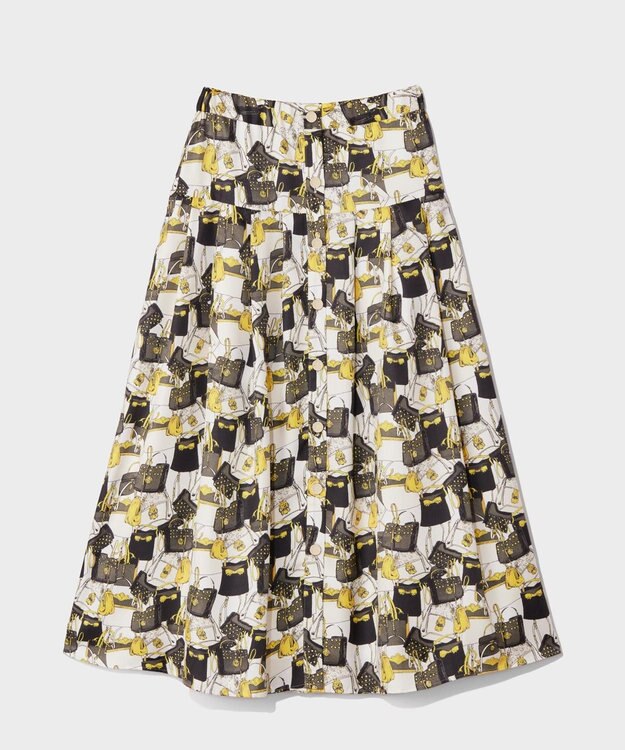 GRACE CONTINENTAL バッグモチーフプリーツスカート イエロー
