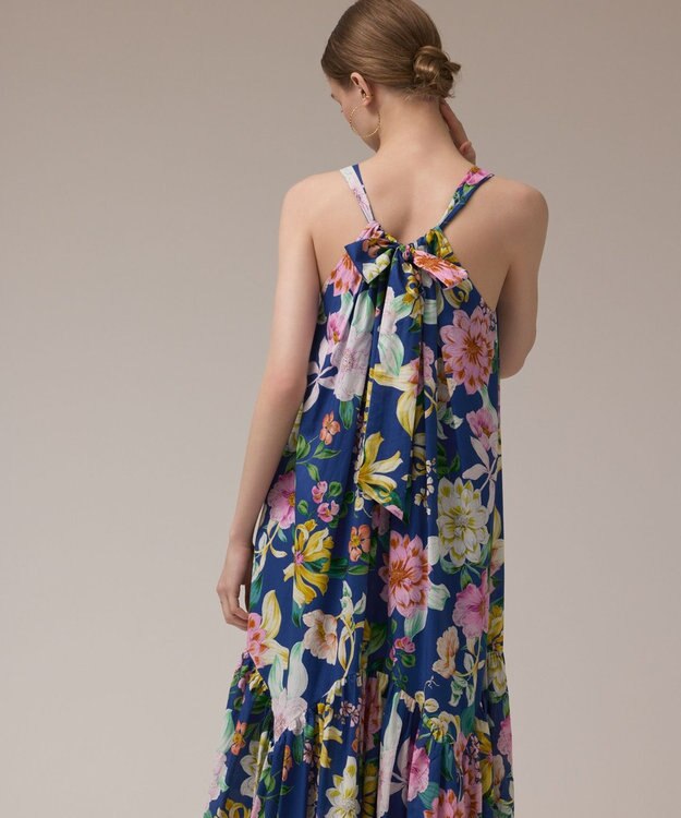 GRACE CONTINENTAL フラワープリントキャミドレス ブルー