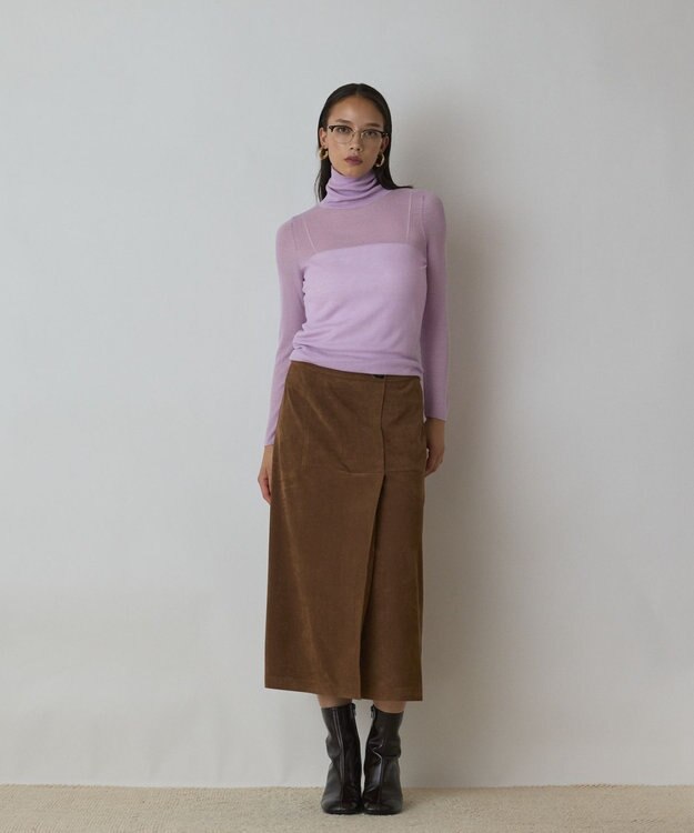 GRACE CONTINENTAL シアーリブニットトップ ピンク