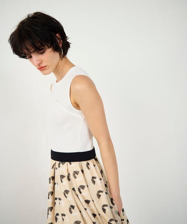 GRACE CONTINENTAL マリンニットワンピース ホワイト