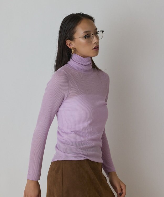 GRACE CONTINENTAL シアーリブニットトップ ピンク