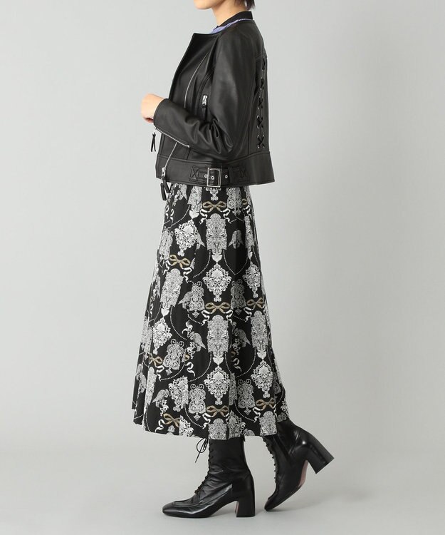 GRACE CONTINENTAL レースアップライダースジャケット ブラック