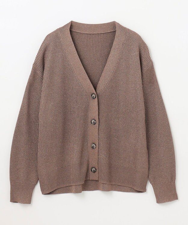 GRACE CONTINENTAL ラメニットカーディガン グレー