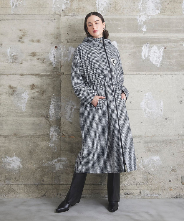 GRACE CONTINENTAL オーバーサイズ千鳥コート ブラック