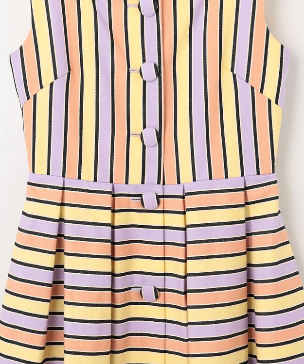 23aw GRACE CONTINENTAL マルチストライププリーツワンピース マルチ畦編ワンピース / GRACE CONTINENTAL | GRACE CONTINENTAL
