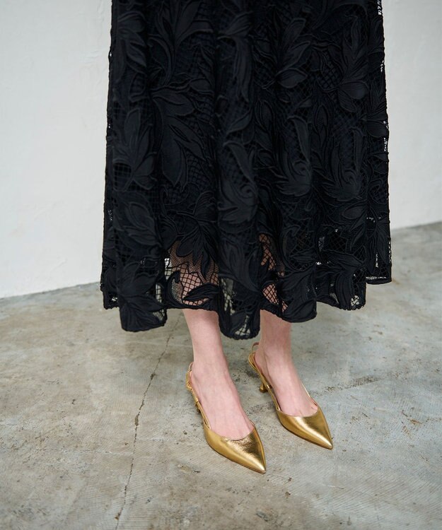 GRACE CONTINENTAL ケミカルリーフスカート ブラック