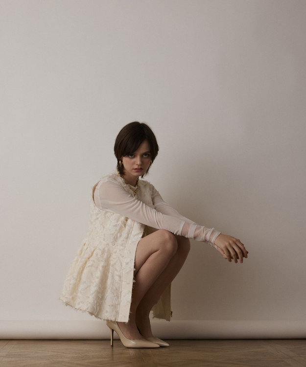 GRACE CONTINENTAL カットジャガードジレ キナリ