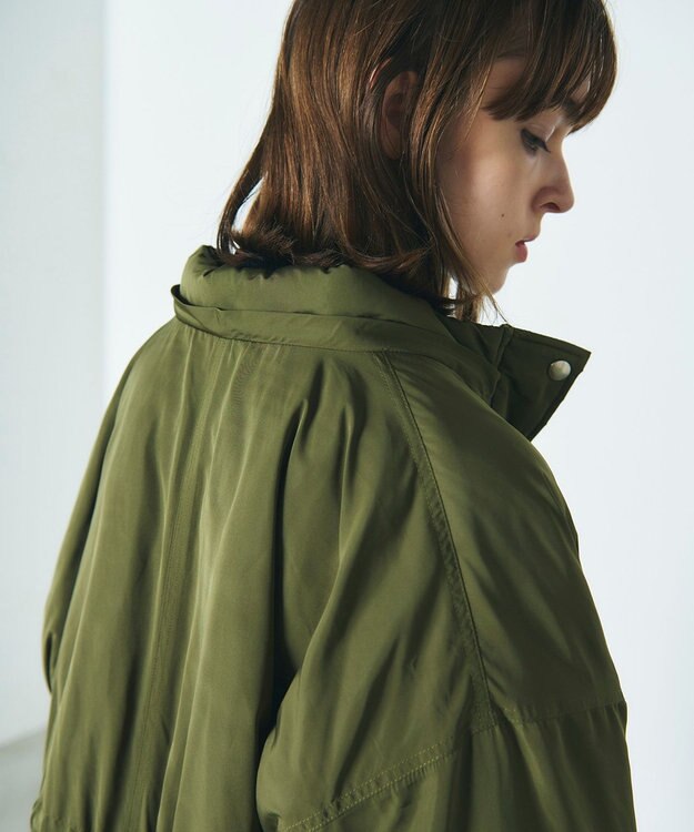 GRACE CONTINENTAL ボリュームハーフコート カーキ