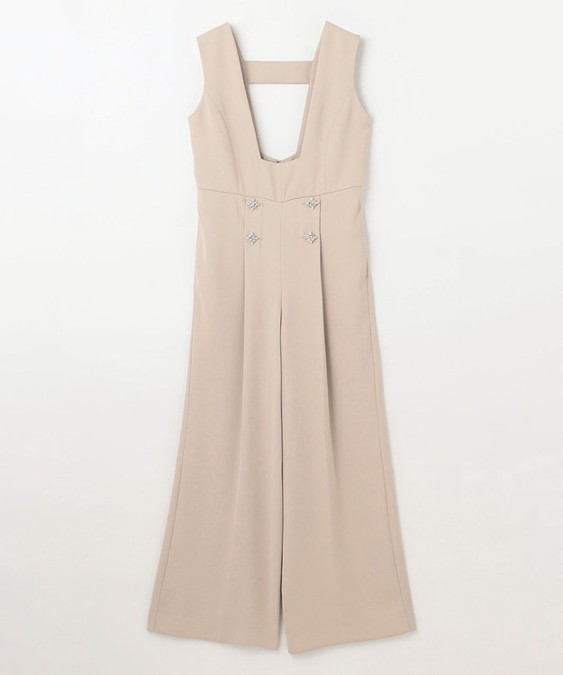 GRACE CONTINENTAL ビジュー釦サロペット ベージュ