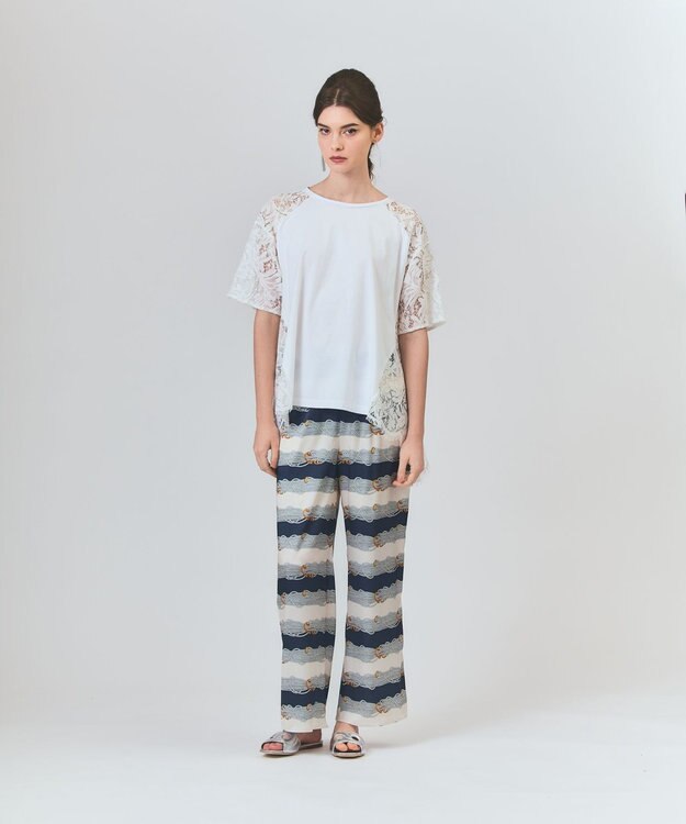 GRACE CONTINENTAL バックレース天竺トップ ホワイト