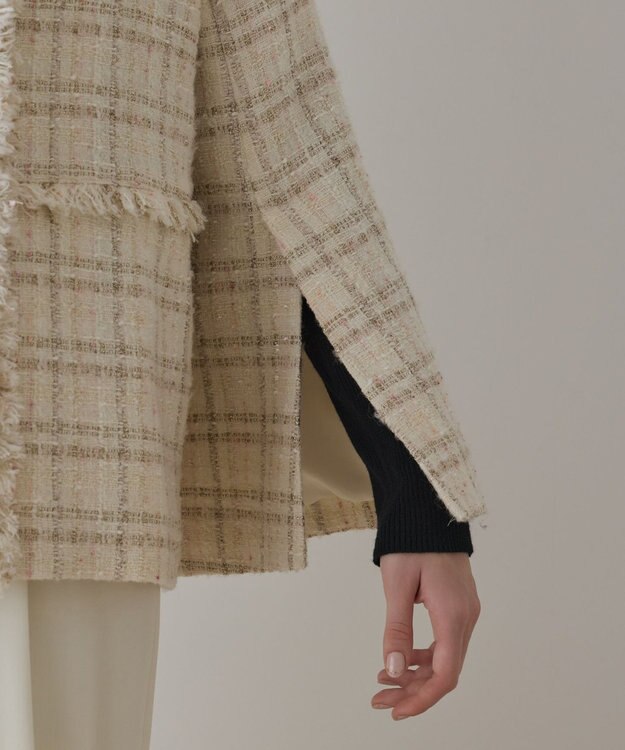 GRACE CONTINENTAL フレアスリーブツイードジャケット キナリ