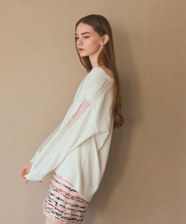 GRACE CONTINENTAL レーススリーブトップ キナリ