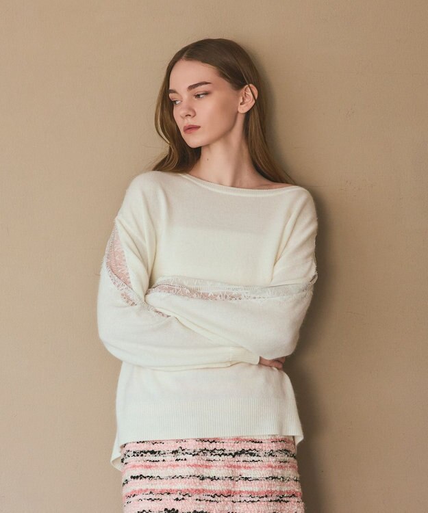 GRACE CONTINENTAL レーススリーブトップ キナリ