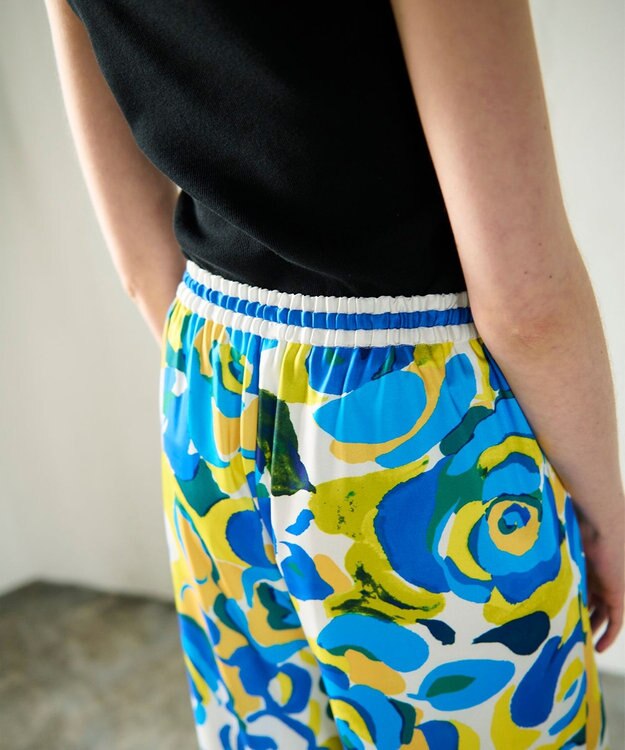 GRACE CONTINENTAL ペイントカラーワイドパンツ イエロー