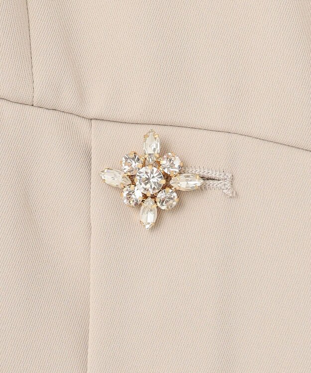 GRACE CONTINENTAL ビジュー釦サロペット ベージュ