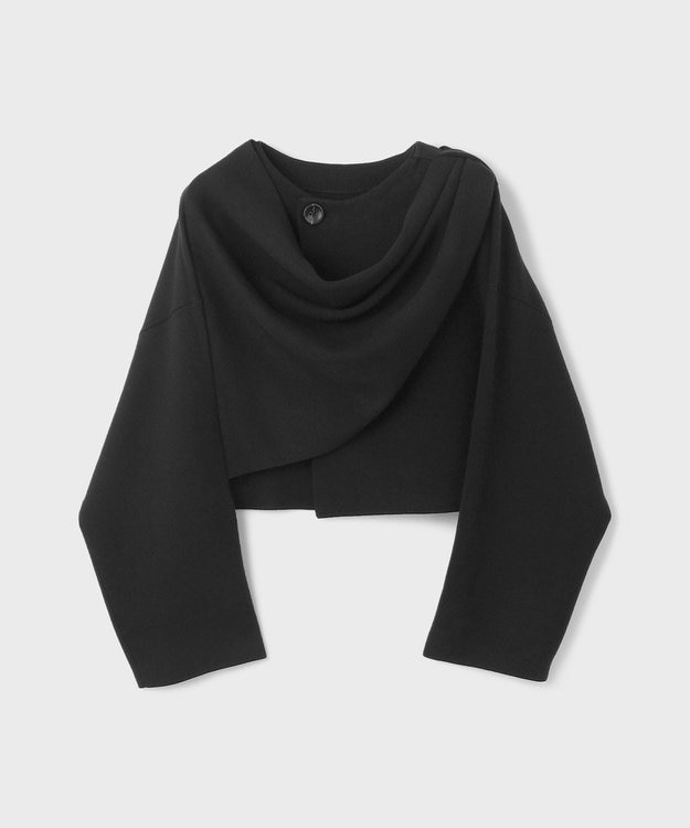 GRACE CONTINENTAL ケープショートニットトップ ブラック