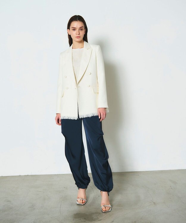 GRACE CONTINENTAL ツイードテーラージャケット ホワイト