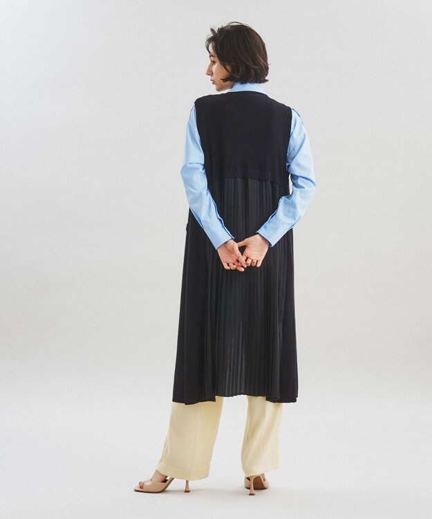 GRACECONTINENTAL ロング ニット プリーツ ワンピース 美品 セール】 ニットプリーツワンピース （ミニ丈・ひざ丈ワンピース