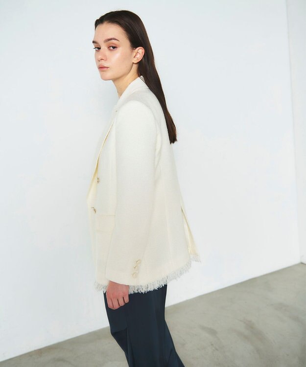 GRACE CONTINENTAL ツイードテーラージャケット ホワイト