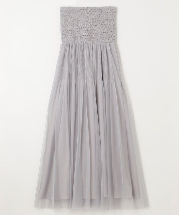 GRACE CONTINENTAL プリーツコンビベアワンピース グレー