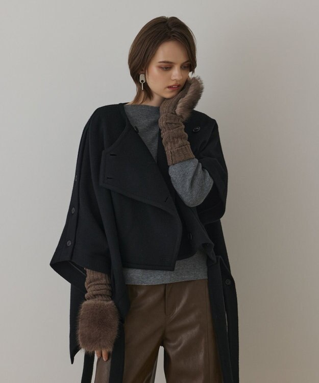 GRACE CONTINENTAL ファーグローブ ブラウン