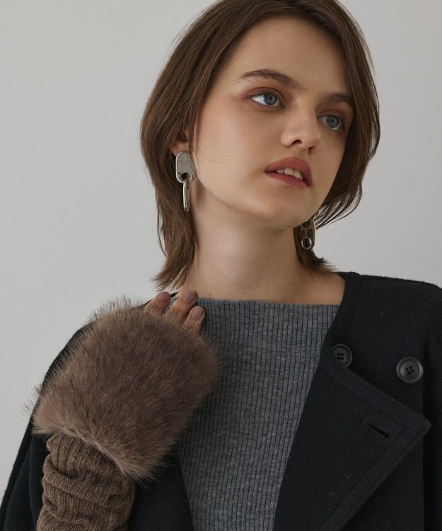 GRACE CONTINENTAL ファーグローブ ブラウン