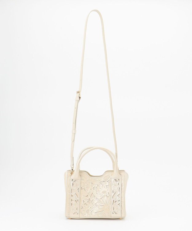 GRACE CONTINENTAL Square Boston Bag MTLC パールホワイト