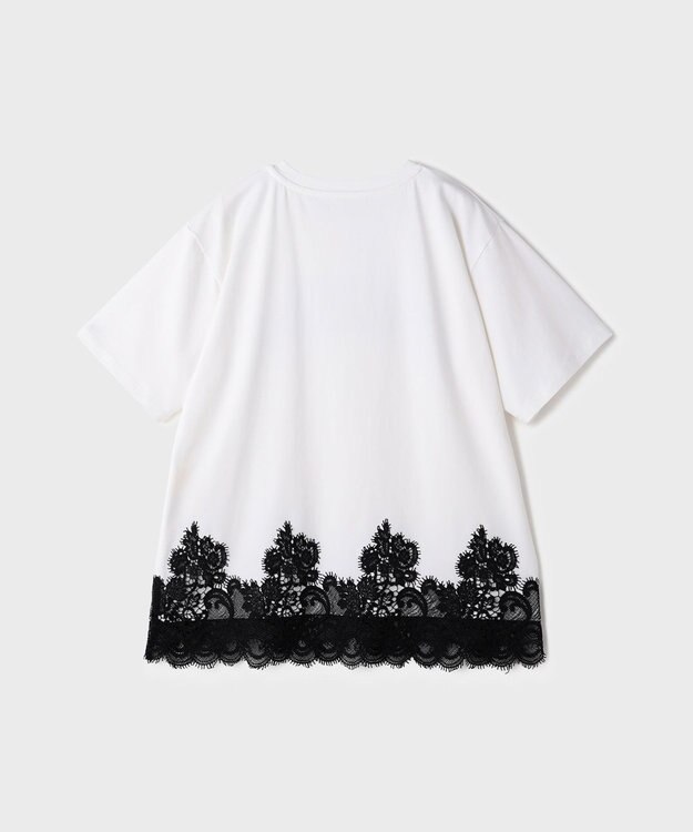 GRACE CONTINENTAL レースヘムロゴTシャツ ホワイト
