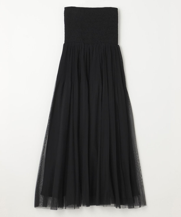 GRACE CONTINENTAL プリーツコンビベアワンピース ブラック