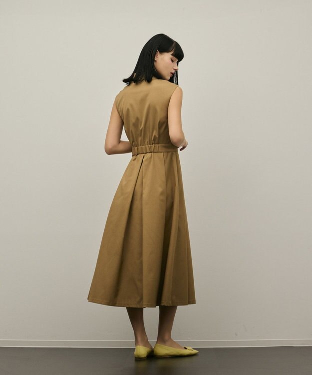 GRACE CONTINENTAL カシュクールタックフレアワンピース ベージュ