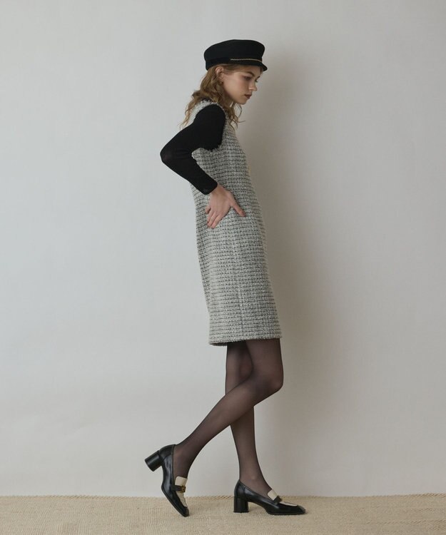 GRACE CONTINENTAL ツイードタイトワンピース ホワイト