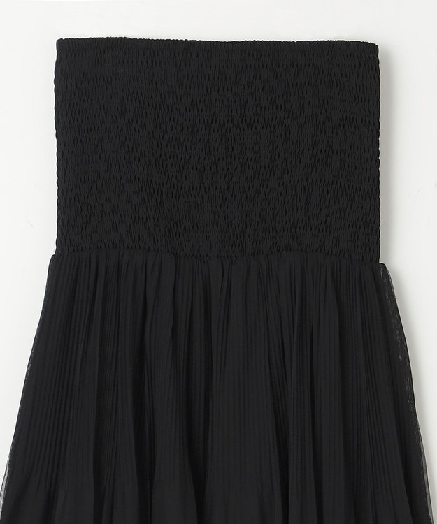 GRACE CONTINENTAL プリーツコンビベアワンピース ブラック
