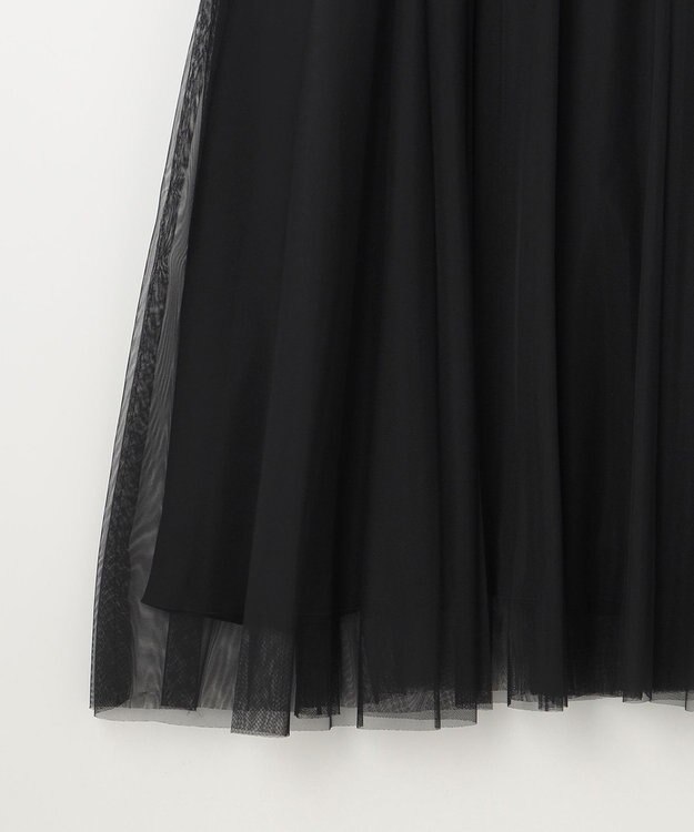 GRACE CONTINENTAL プリーツコンビベアワンピース ブラック