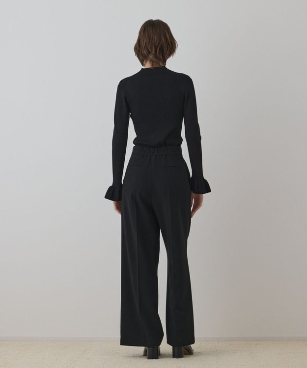 GRACE CONTINENTAL ラメリブニットトップ ブラック