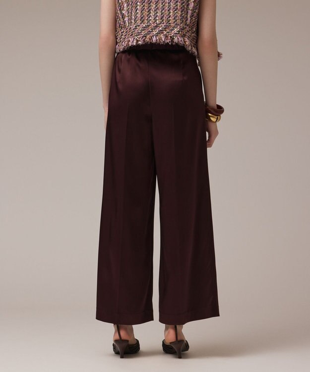 GRACE CONTINENTAL トリアセサテンワイドパンツ ブラウン