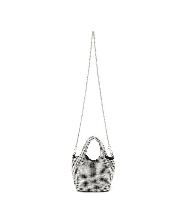 GRACE CONTINENTAL ラインストーンバッグ シルバー
