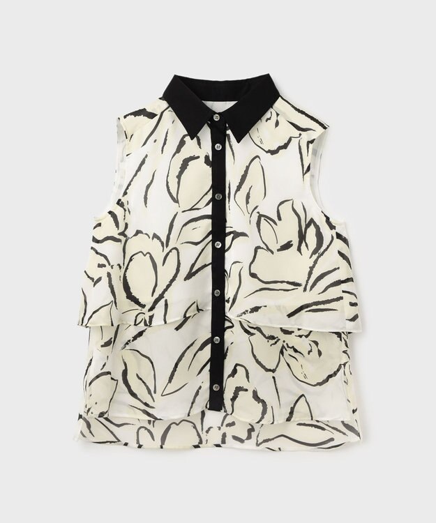 GRACE CONTINENTAL プリントレイヤードノースリーブ キナリ