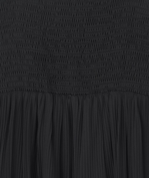 GRACE CONTINENTAL プリーツコンビベアワンピース ブラック