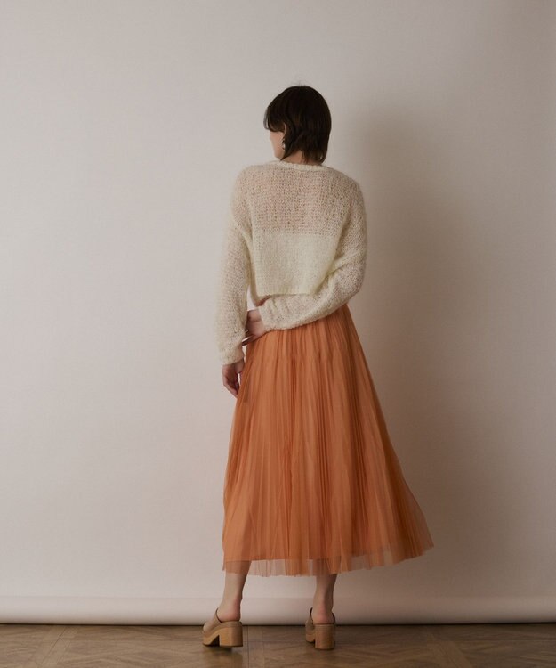 GRACE CONTINENTAL フィルムヤーンニットトップ ホワイト