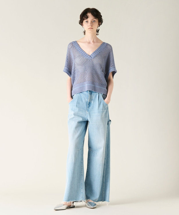 25SS グレースコンチネンタル　スパンメッシュニットトップ スパンメッシュニットトップ / GRACE CONTINENTAL | GRACE
