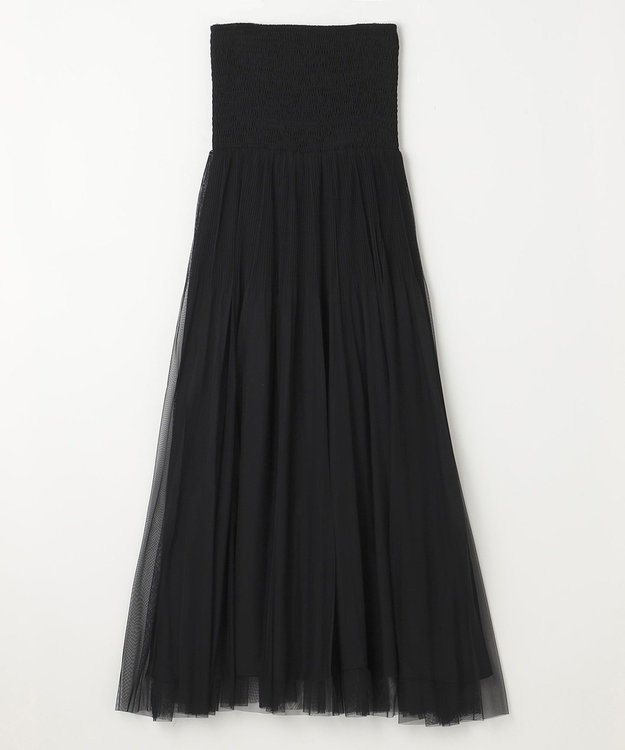 GRACE CONTINENTAL プリーツコンビベアワンピース ブラック