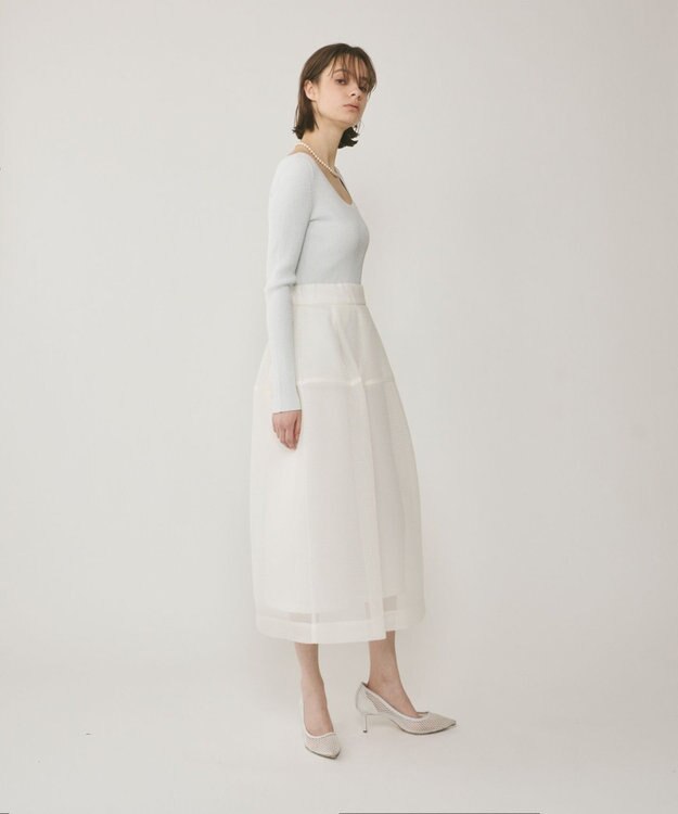 GRACE CONTINENTAL ハイゲージラメニットトップ ホワイト