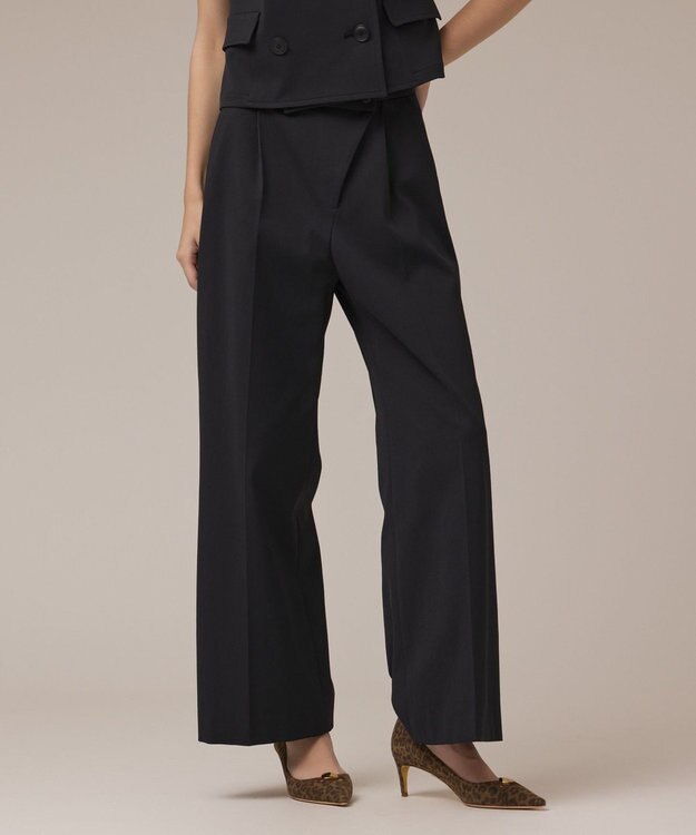 GRACE CONTINENTAL ラップワイドパンツ ブラック